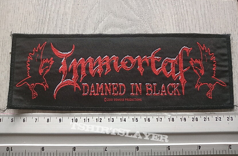 Immortal Damned in black strip patch i128--6.5 x 19 cm