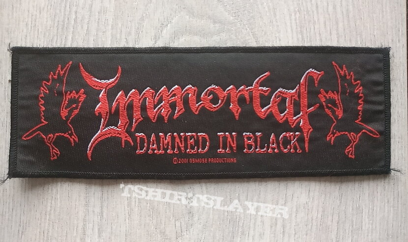 Immortal Damned in black strip patch i128--6.5 x 19 cm
