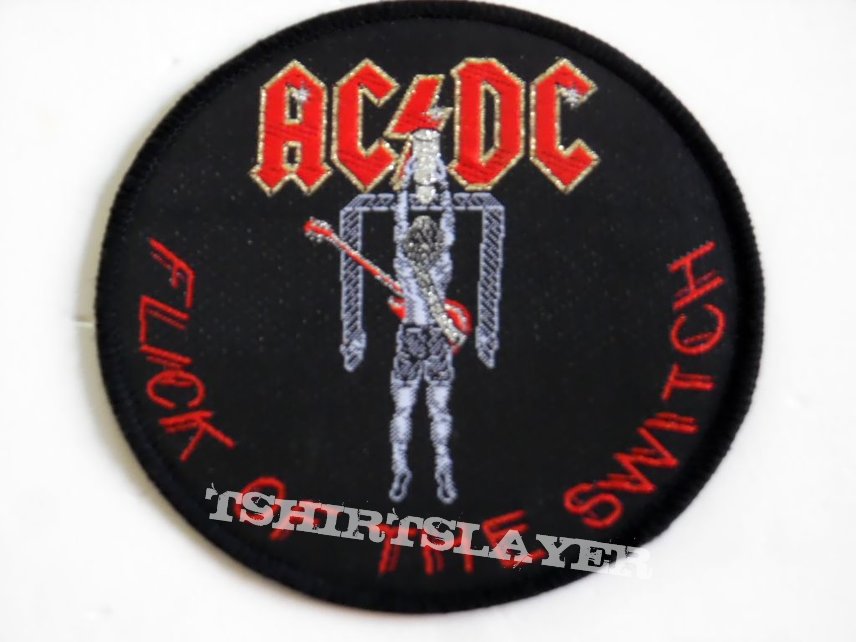 AC/DC flick of the switch  1985 patch 90 new 9.5 cm silver print