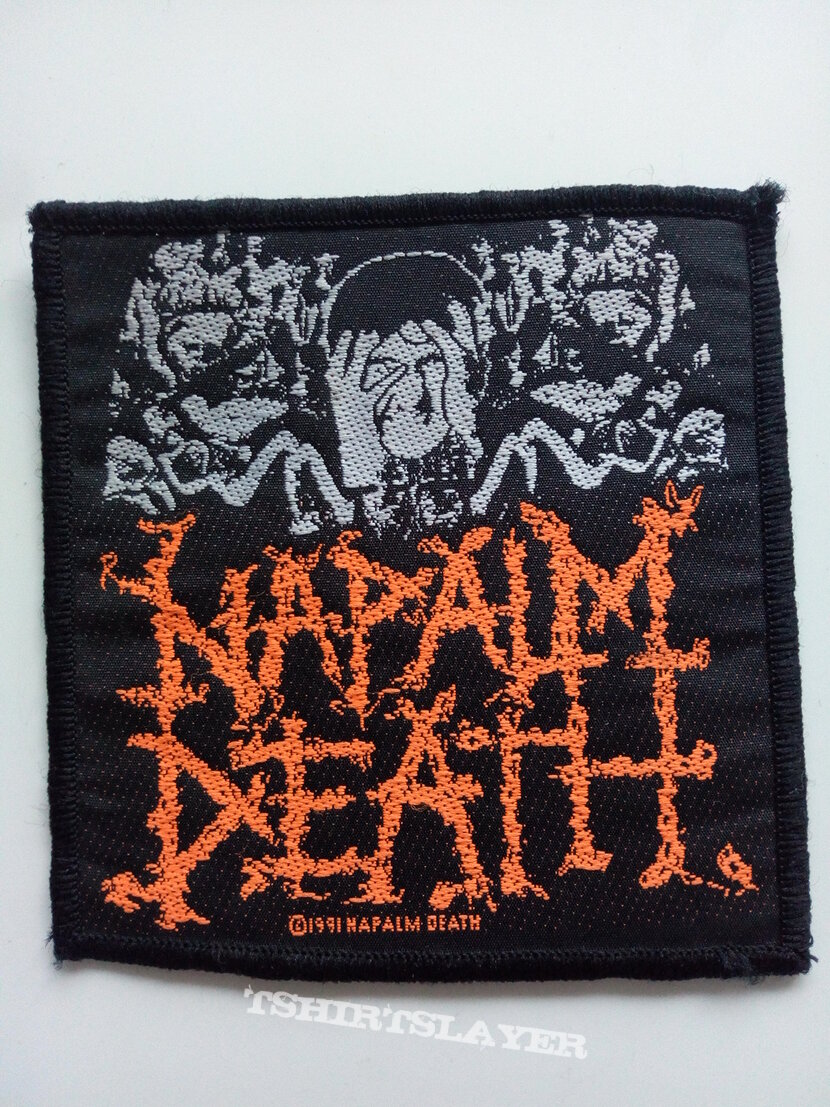 Napalm Death - official 1991  From Enslavement To Obliteration  patch used740