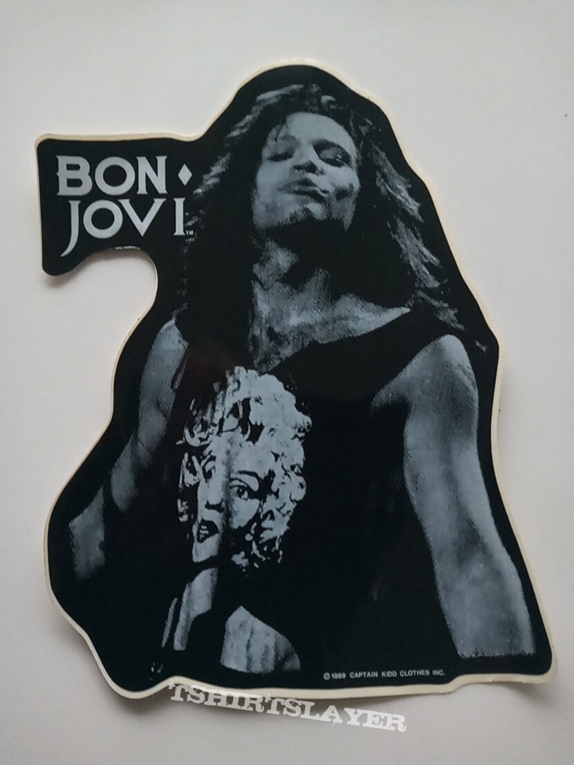 Bon Jovi official 1989   shaped sticker nieuw