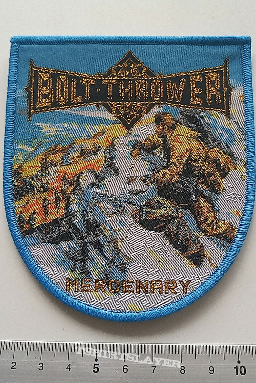 Bolt Thrower   Mercenary strictly limited edition shield patch  b365 blue border