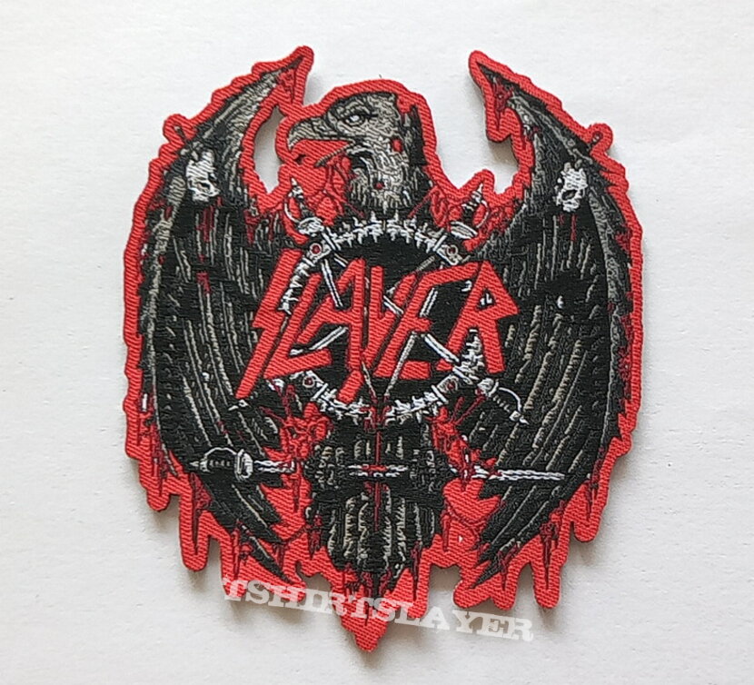Slayer shaped eagle patch 130 red border