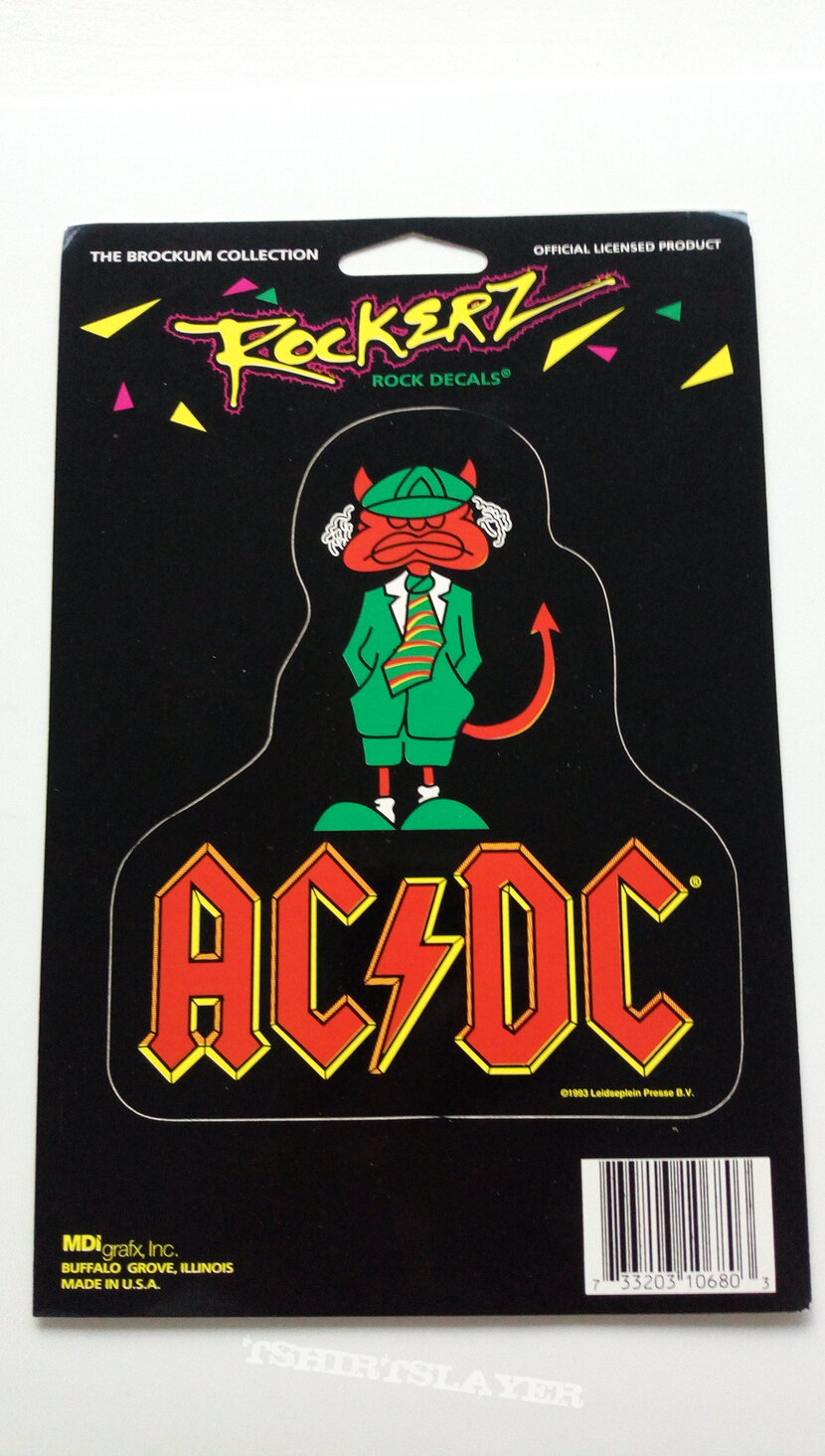  AC/DC official 1993 shaped sticker 12.5 x 14.5 cm no5