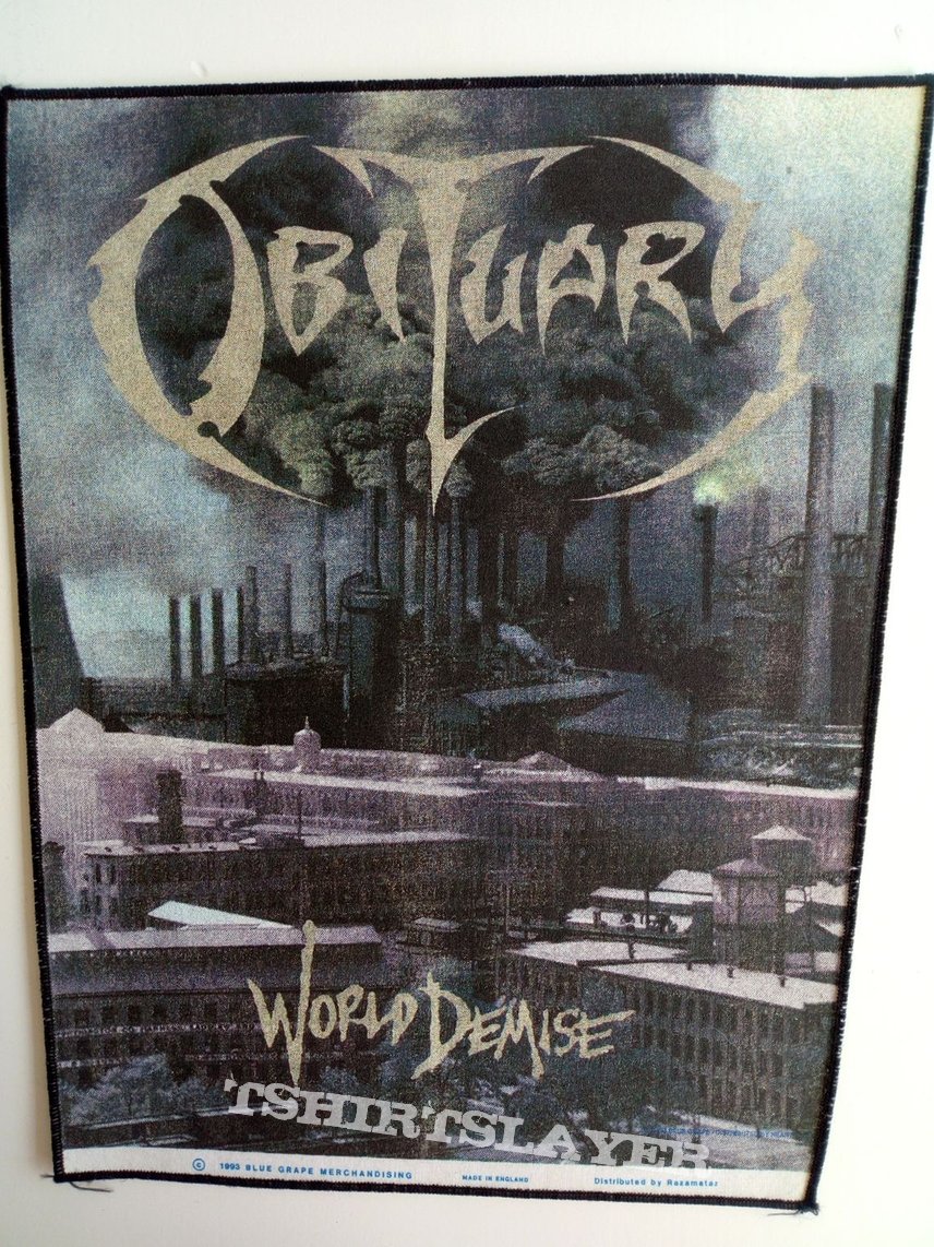 OBITUARY  world demise back patch 1993 new bp132 backpatch official