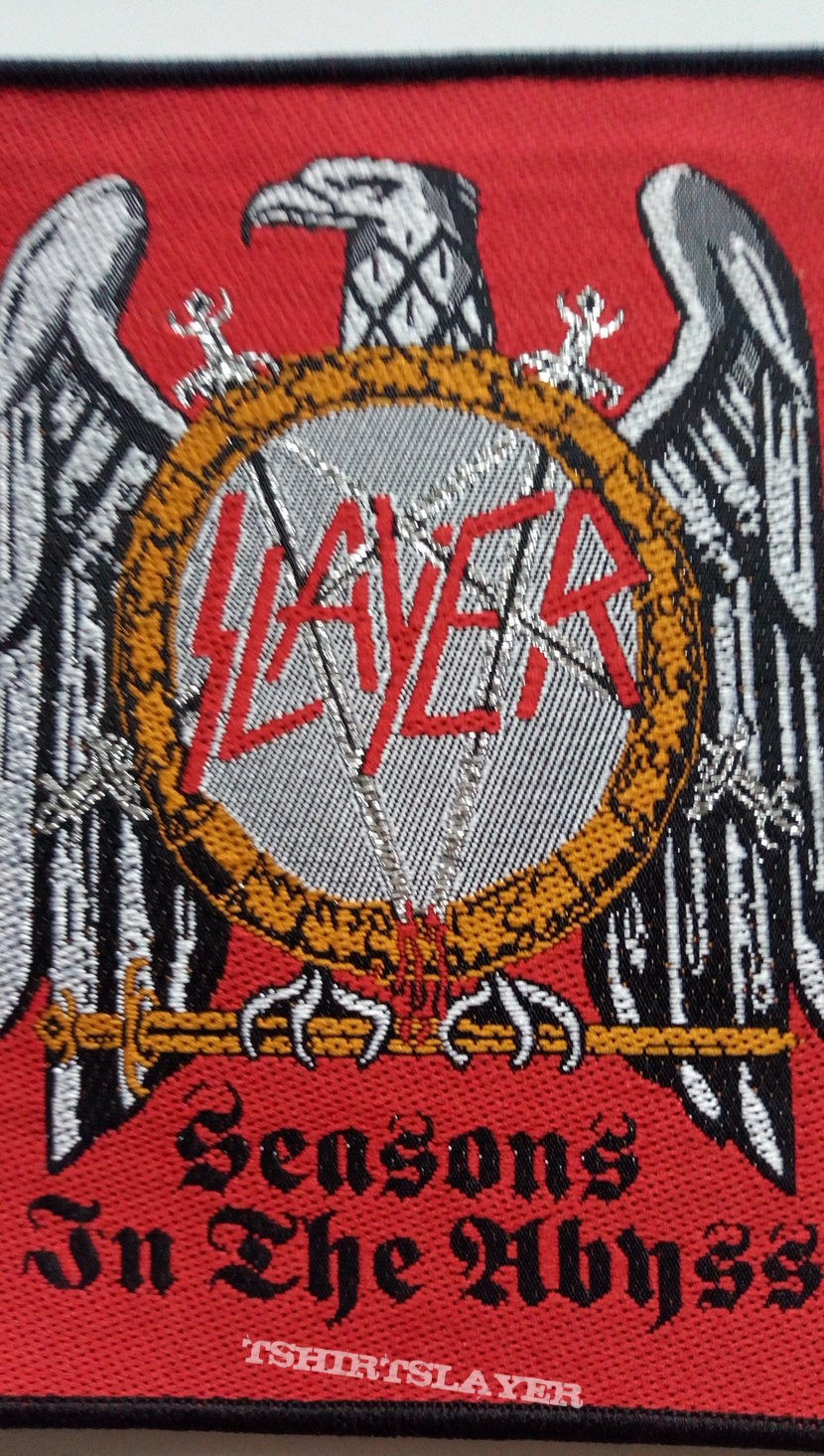 SLAYER  seasons in the abyss patch 66  9x11 cm swords with silver glitter print