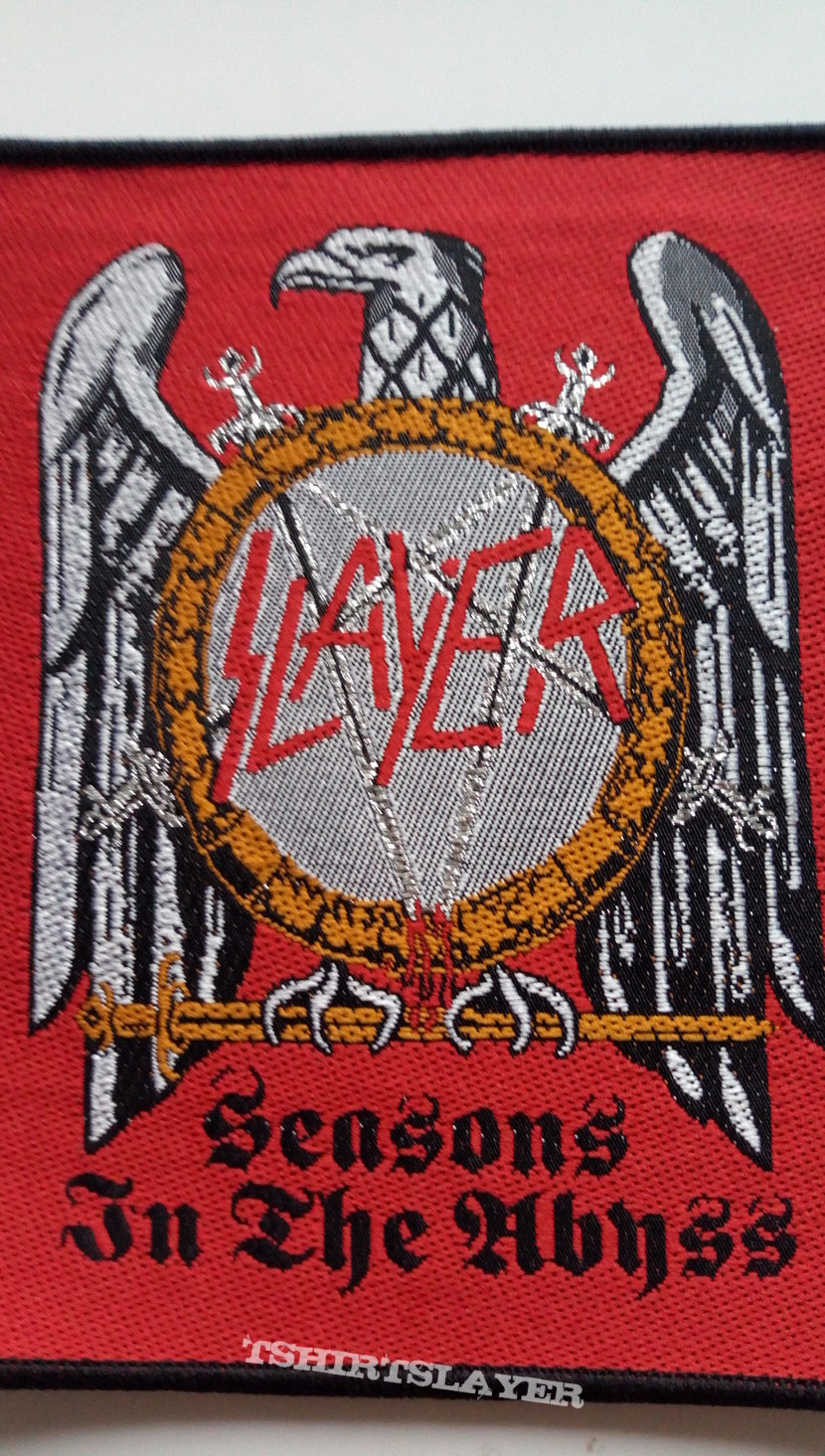 SLAYER  seasons in the abyss patch 66  9x11 cm swords with silver glitter print