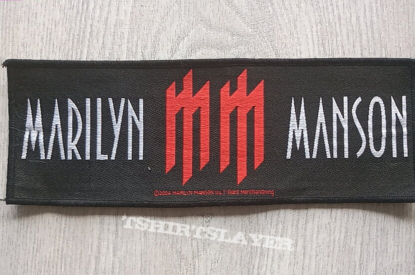 Marilyn Manson new logo strip patch 7  official 2004 --7 x 20 cm