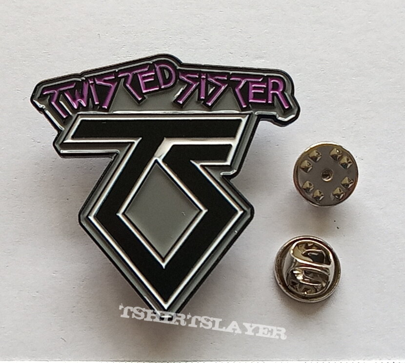 Twisted Sister shaped logo pin badge n3