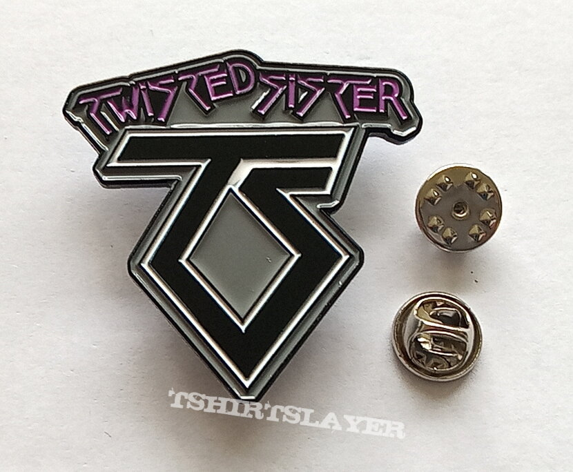Twisted Sister shaped logo pin badge n3
