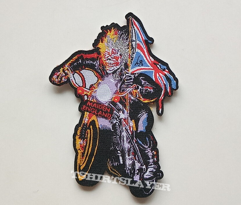 Iron Maiden ltd shaped maiden england patch 311 + silver print