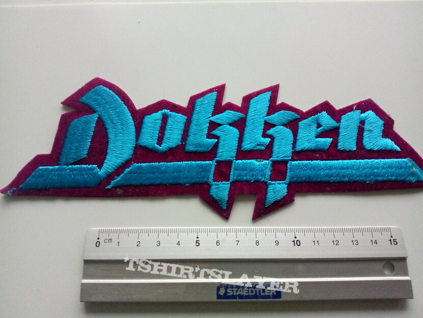 Dokken shaped patch -mini backpatch bp68  size 24 x 6.5 cm