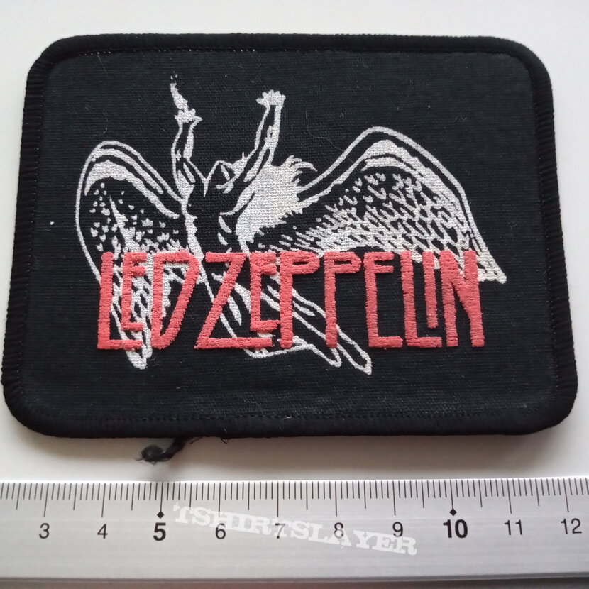 Led Zeppelin    old 80&#039;s swan song logo patch 53 with rubber led zeppelin print 