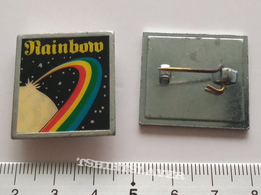 Rainbow old down to earth pin badge no1