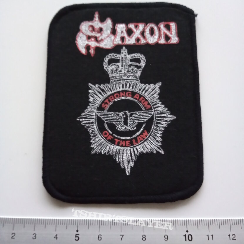 Saxon   80&#039;s patch 46 Strong  arm of the law