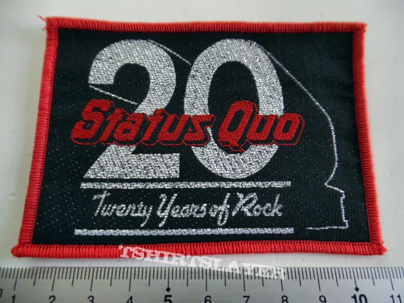 Status Quo old patch 20 years of rock- red border s290 Status Quo old patch 20 years of rock- red border s290