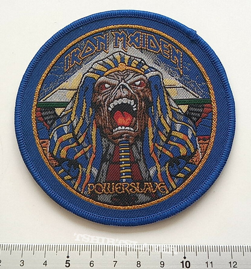 Iron Maiden Powerslave  ltd edition patch 229 with  blue  border and gold print