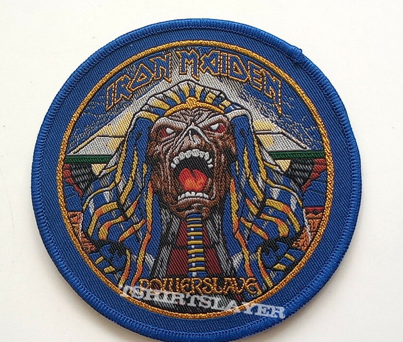 Iron Maiden Powerslave  ltd edition patch 229 with  blue  border and gold print