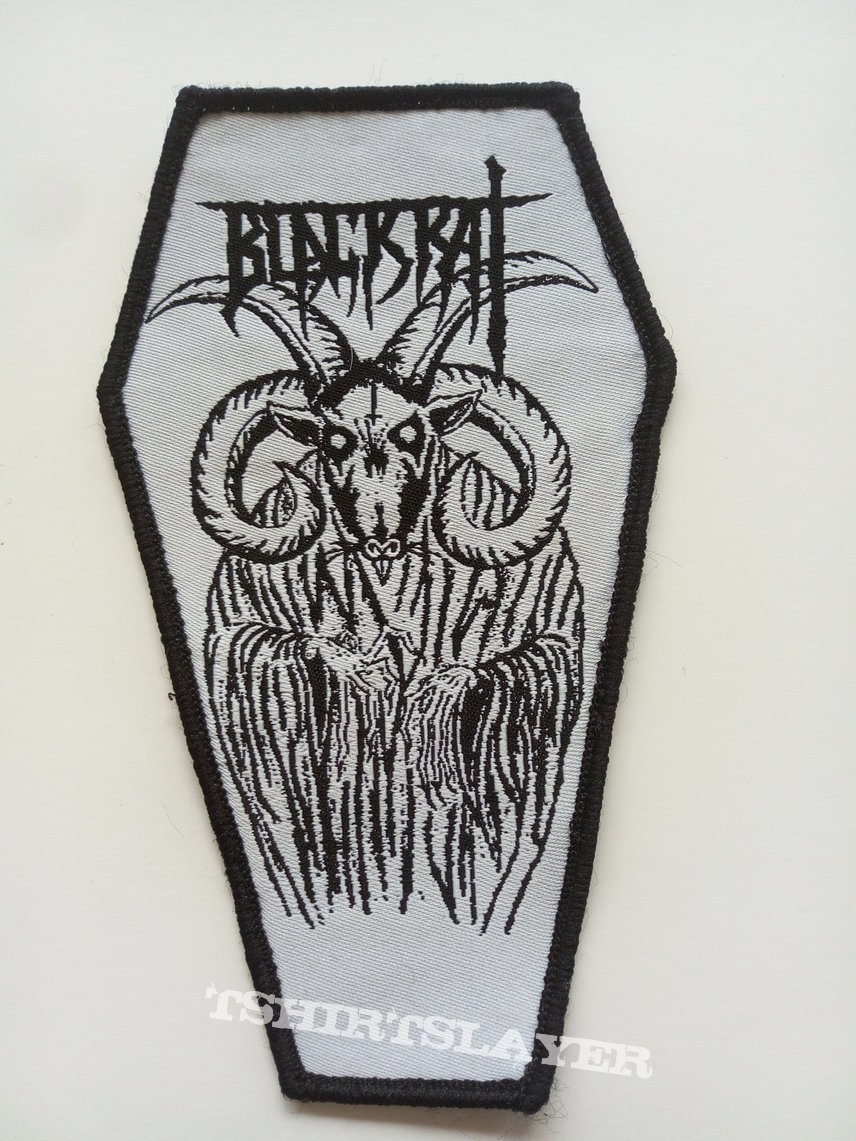 Blackrat shaped coffin patch used510 - 7.5 x 13.5 cm