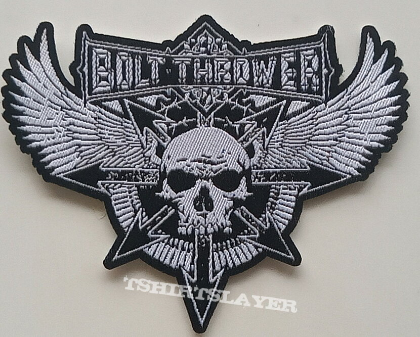 Bolt Thrower shaped winged skull patch b386