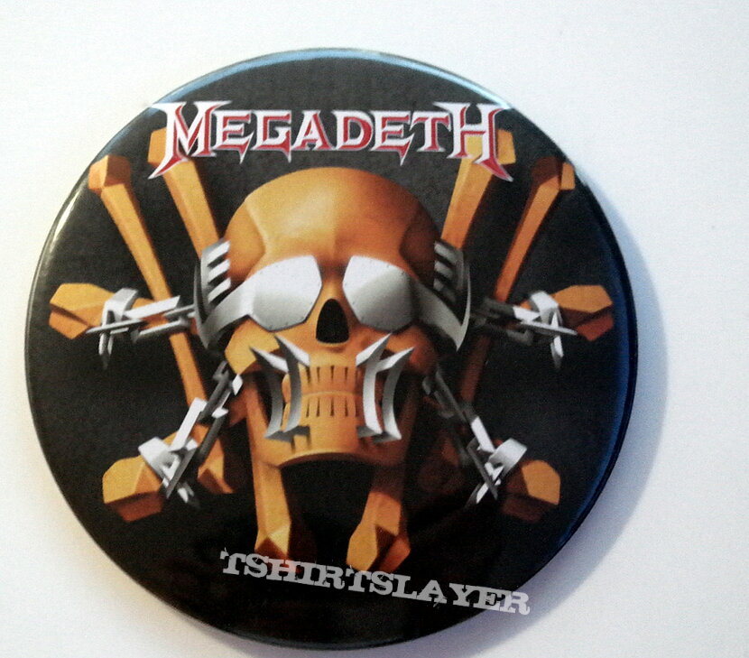 Megadeth xxl button pin badge bb59 size 9.5 cm/4 inch