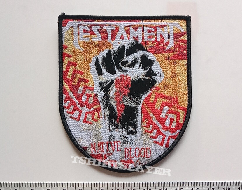 Testament  native blood ltd edition shield patch t250 black border
