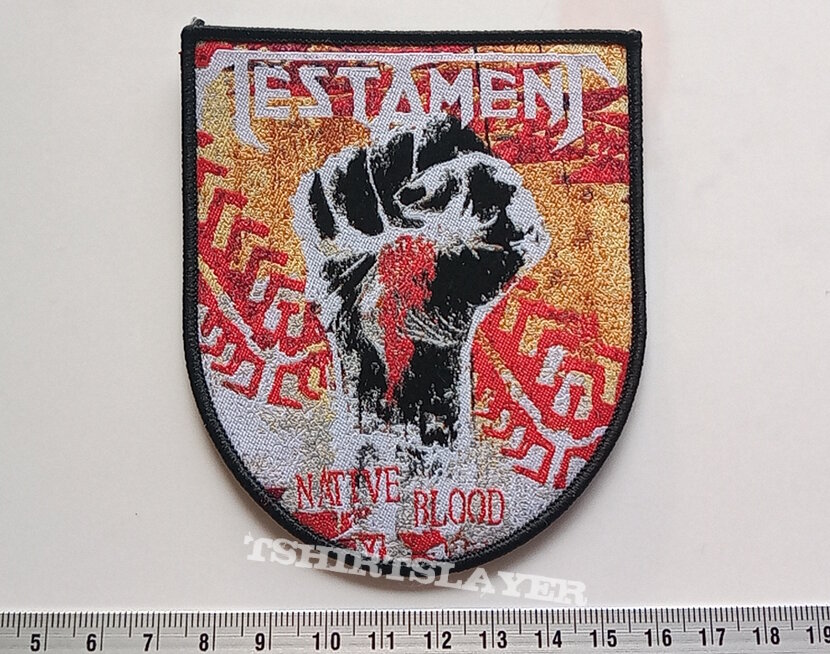 Testament  native blood ltd edition shield patch t250 black border