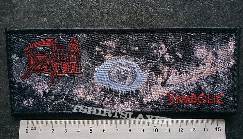 Death Symbolic strip patch d397 black  border  7x17.5 cm/  7x 2.7 inch