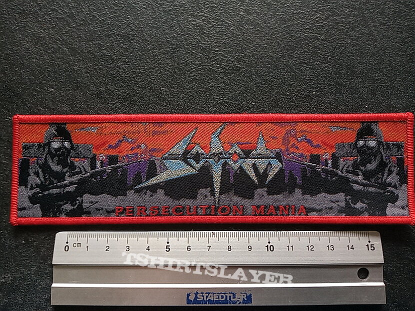 Sodom Persecution Mania strip patch s302 red border
