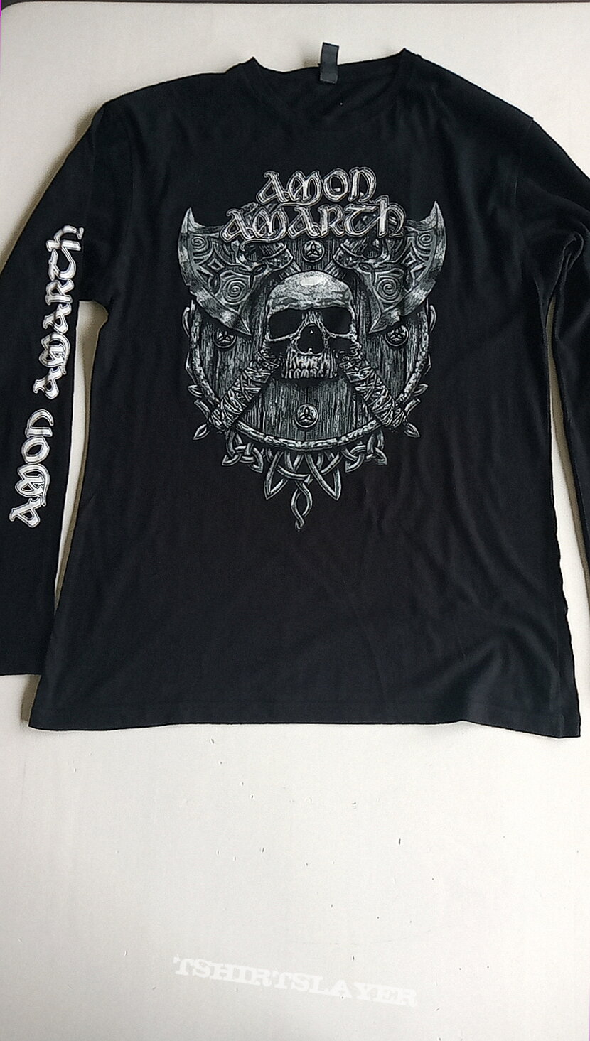 Amon Amarth grey skull longsleeve size  M with backprint