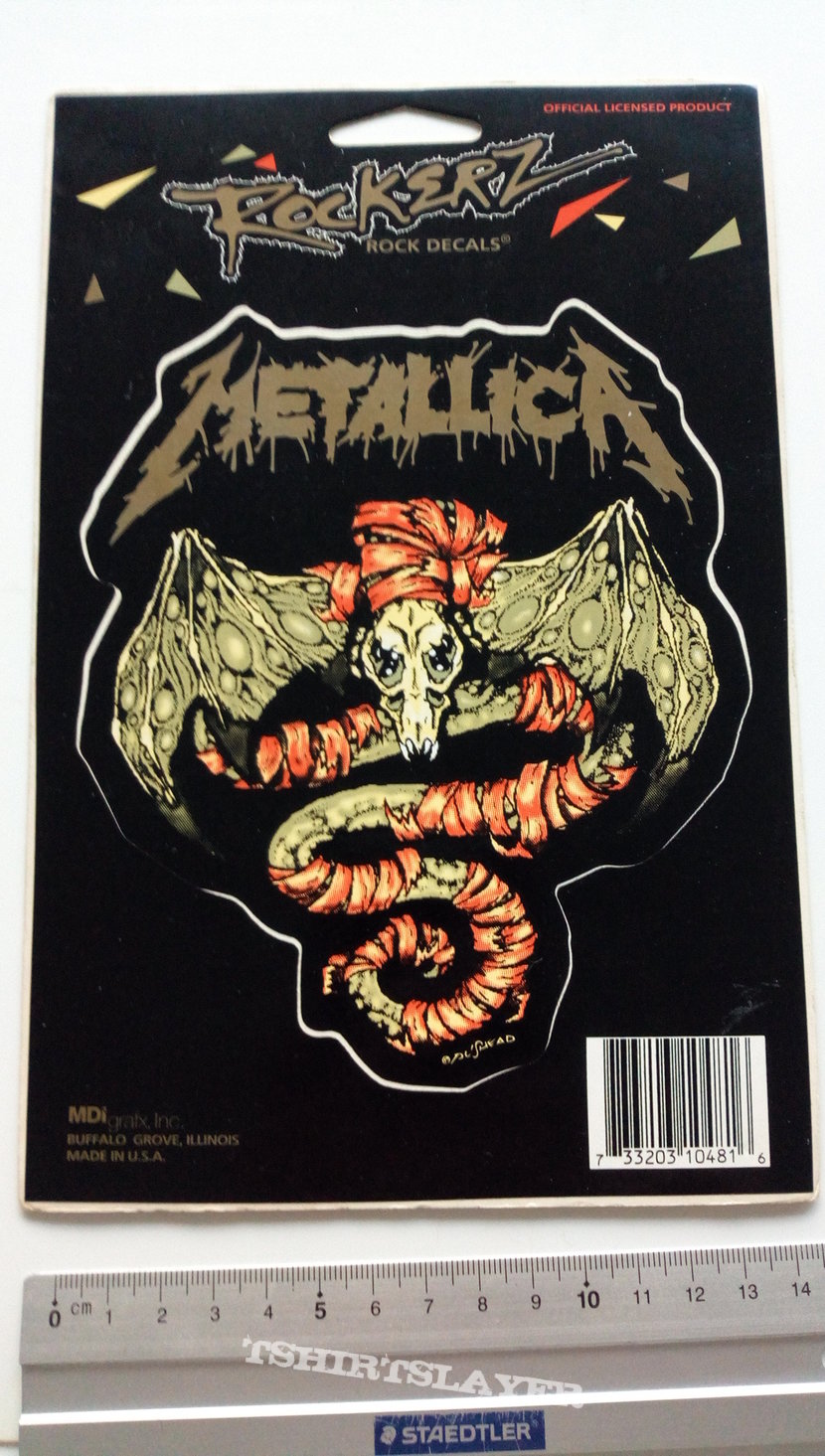 Metallica official licensed shaped  sticker  13.5 x 15 cm