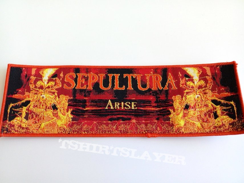 Sepultura ltd edition strip patch 48 gold print  6x20cm just 60 copys made