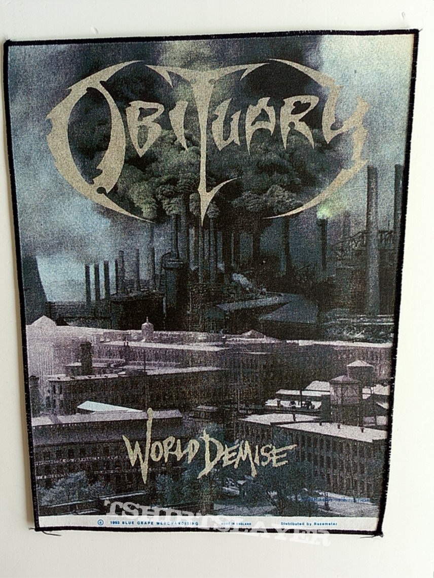 OBITUARY  world demise back patch 1993 new bp132 backpatch official