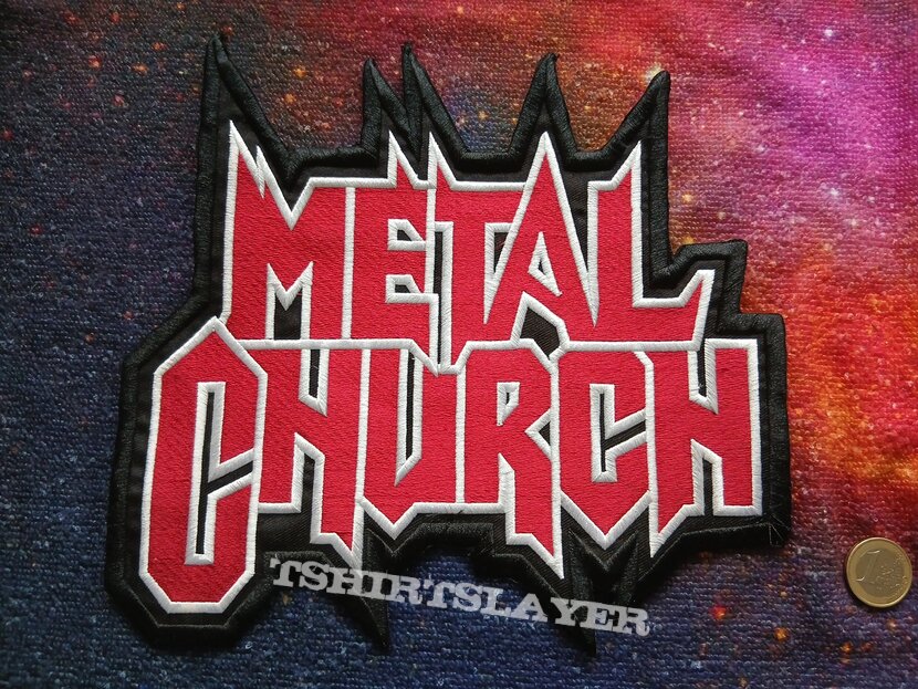 Metal Church shaped embroidered backpatch - 22x23 cm Metal Church shaped embroidered backpatch - 22x23 cm