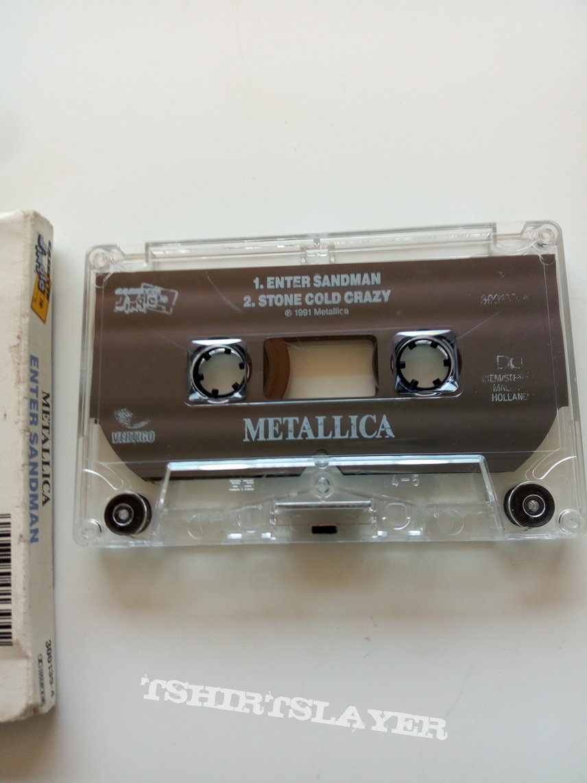 Metallica 2 track single cassette enter sandman +stone cold crazy