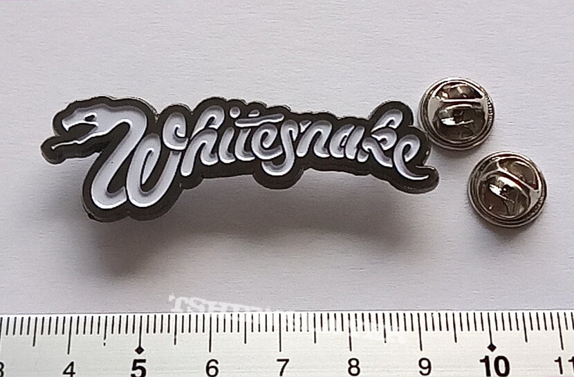 Whitesnake new shaped logo pin badge n3  white