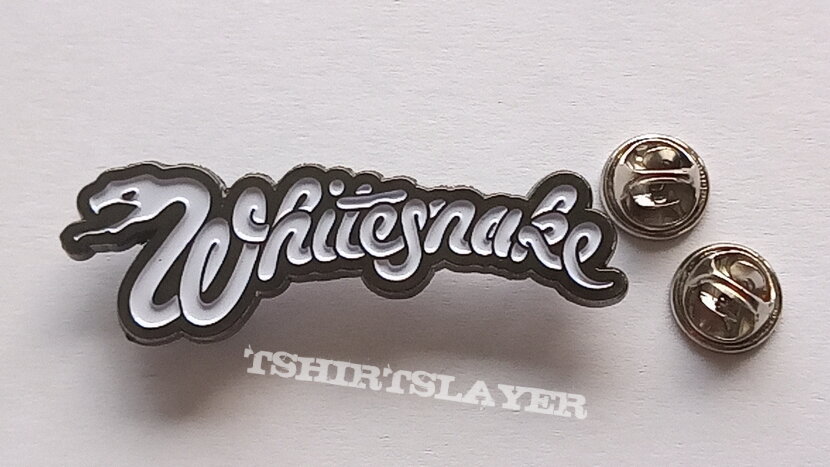 Whitesnake new shaped logo pin badge n3  white
