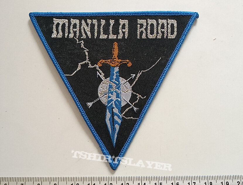 Manilla Road shaped invasion patch  blue border