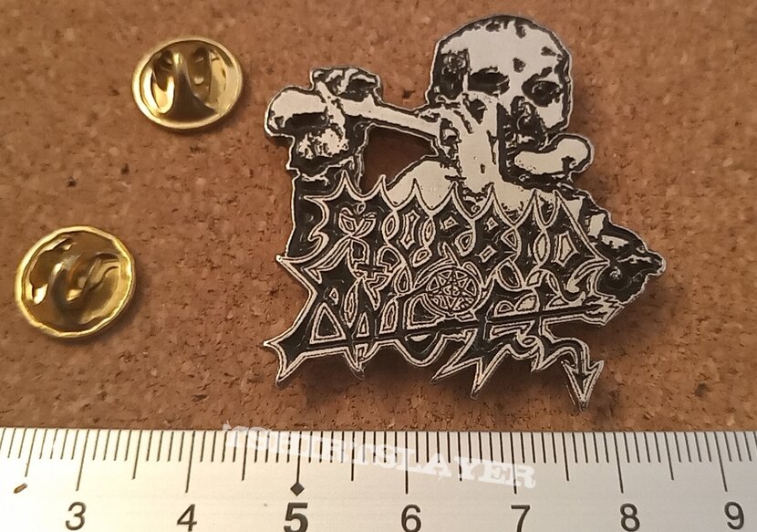 Morbid Angel shaped leading the rats  pin badge n3