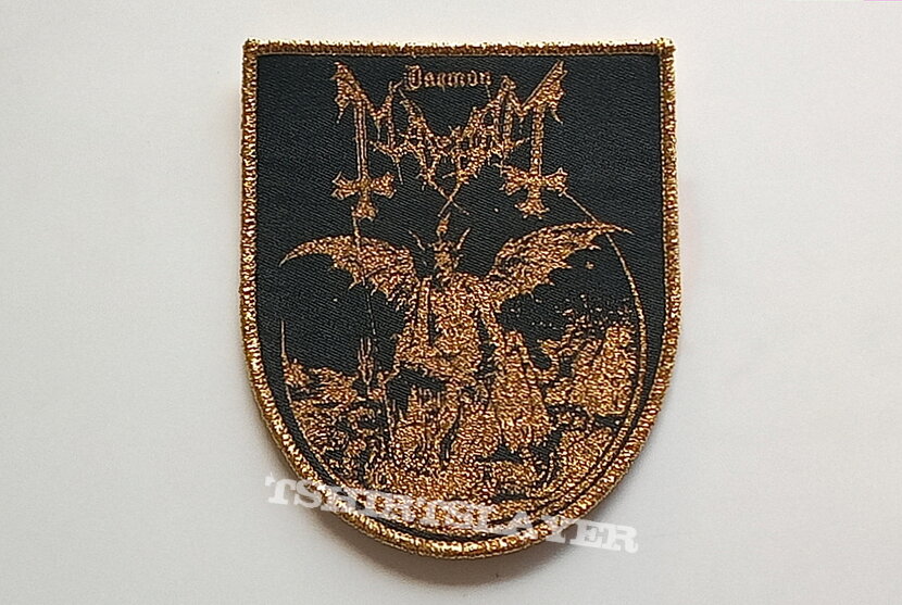 Mayhem Daemon  shield patch m29  gold border limited edition  