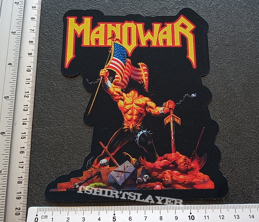 Manowar warriors of the world shaped patch m173---13.5 x 12 cm