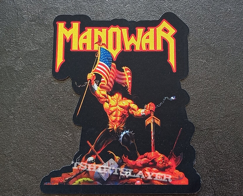 Manowar warriors of the world shaped patch m173---13.5 x 12 cm