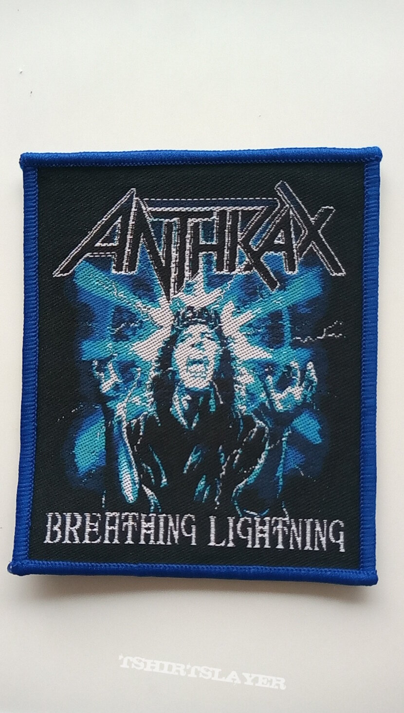 Anthrax   breathing lightning  patch  a26 blue border