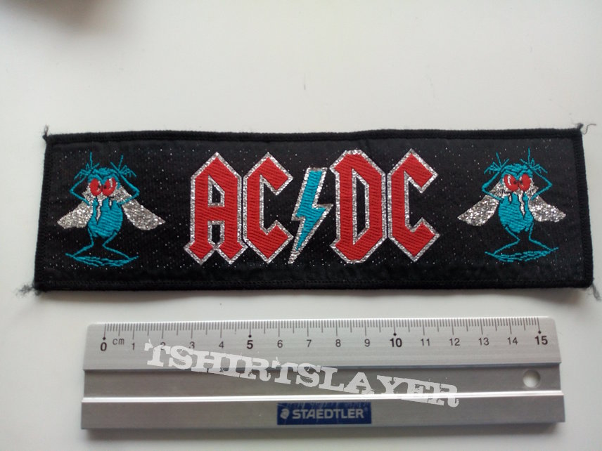 AC/DC new  80&#039;s strip patch fly on the wall  n 16  size 6.5 x 23 cm