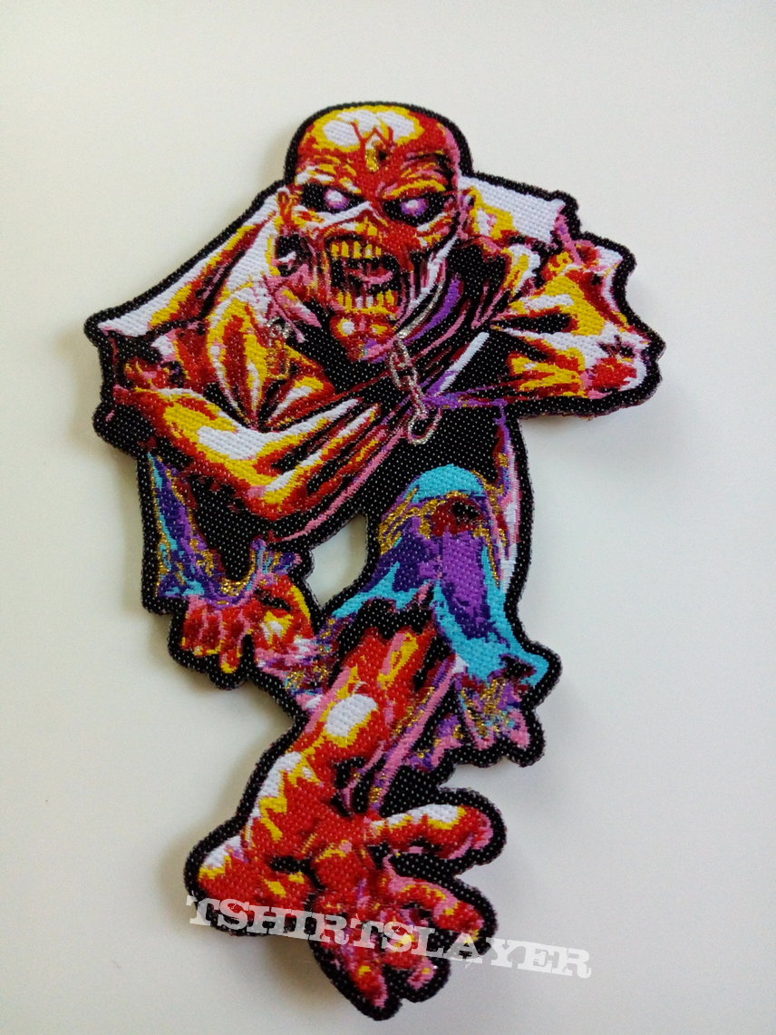 Iron Maiden shaped patch 330 Piece of mind  6.5 x 10 cm