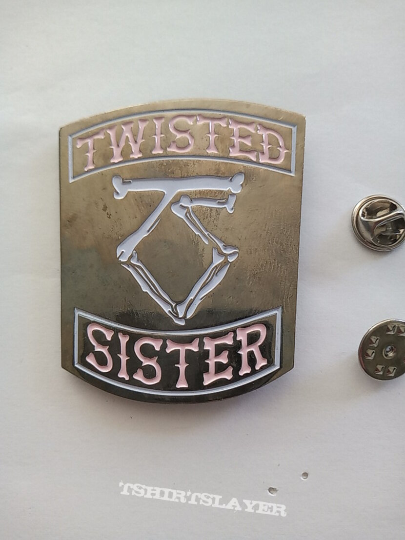 Twisted Sister shaped  pin badge n7