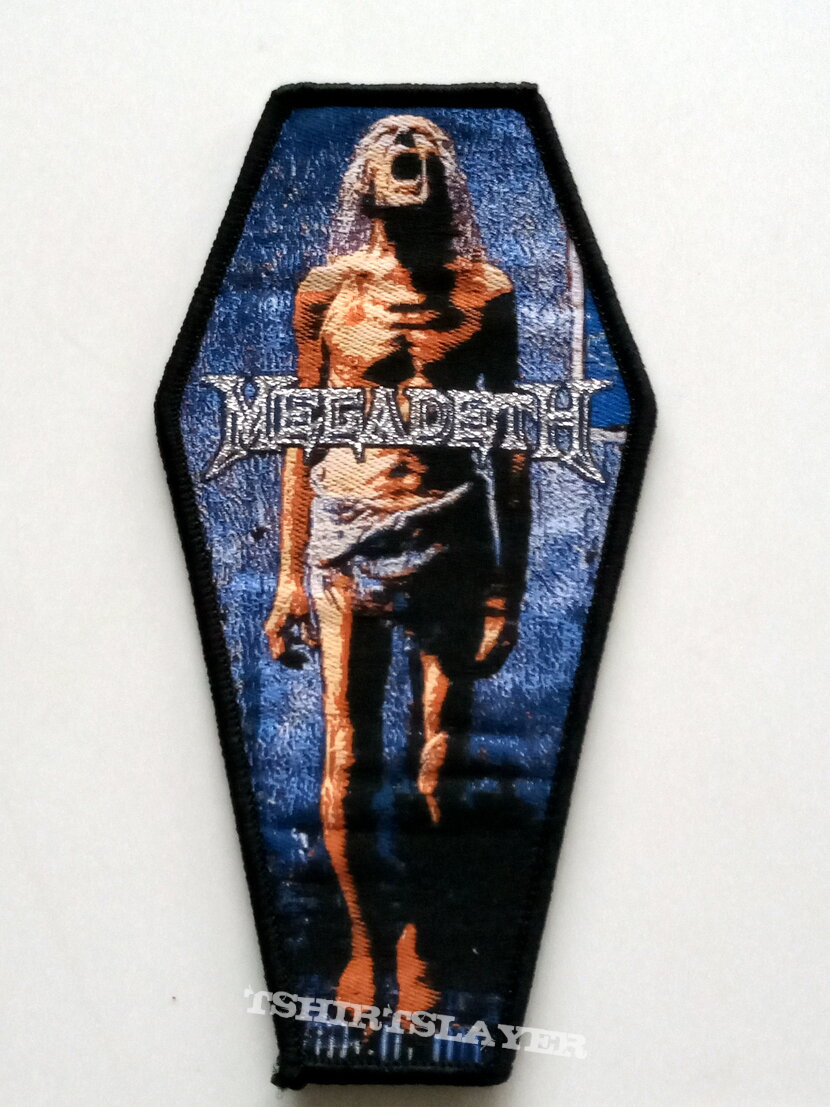 Megadeth   countdown to extinction   coffin  patch 74---- 6 x 12 cm black border