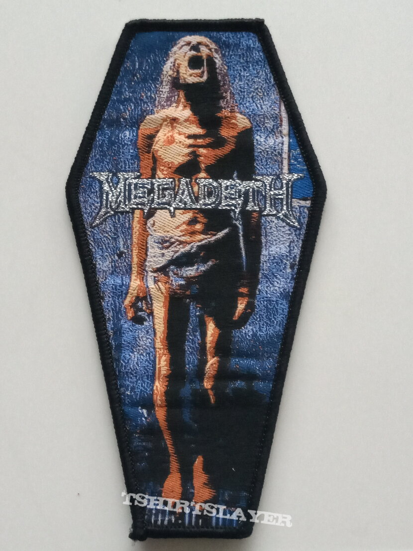 Megadeth   countdown to extinction   coffin  patch 74---- 6 x 12 cm black border