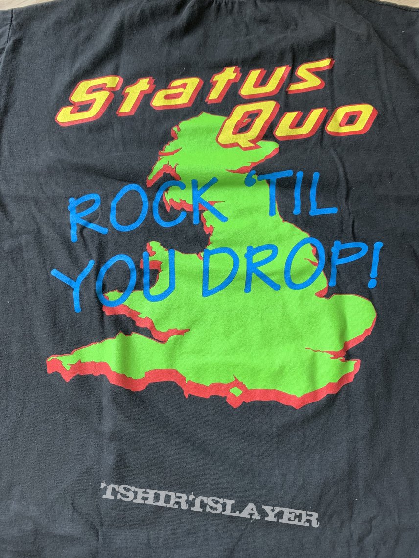 1991 Status Quo Rock Till You Drop Tour Shirt L