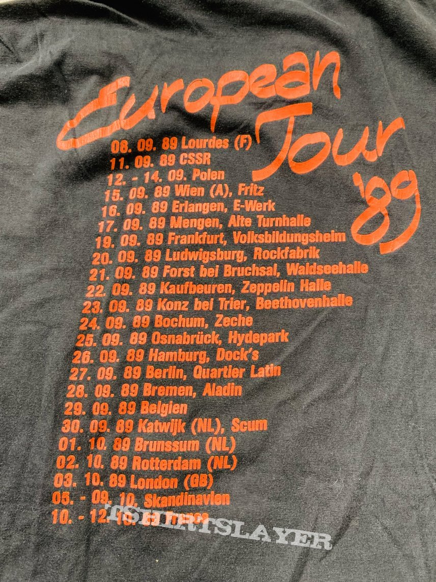 1989 Sepultura Beneath The Remains European Tour Shirt XL